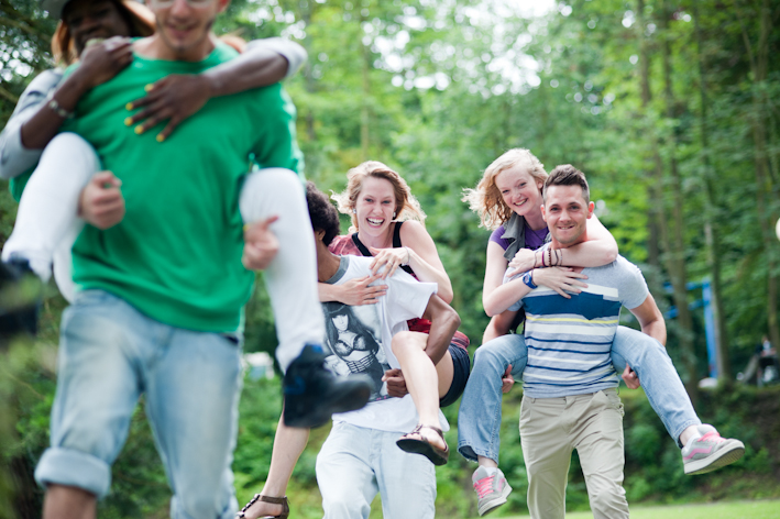 Groep jongeren in Wallonië